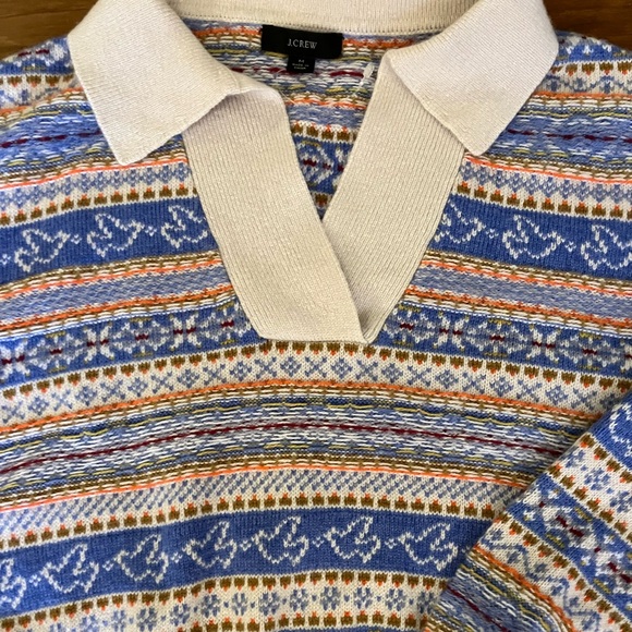 J.Crew Collared Fair Isle Sweater M - Picture 7 of 9